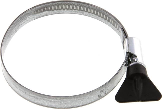 12mm Schlauchschelle 60 - 80mm, Stahl verzinkt (W1) (NORMA) mit Flügelgriff