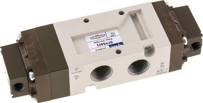 5/3-Wege Pneumatikventil, G 3/8" (Pilot G 1/8"), Mittelstellung entlüftet