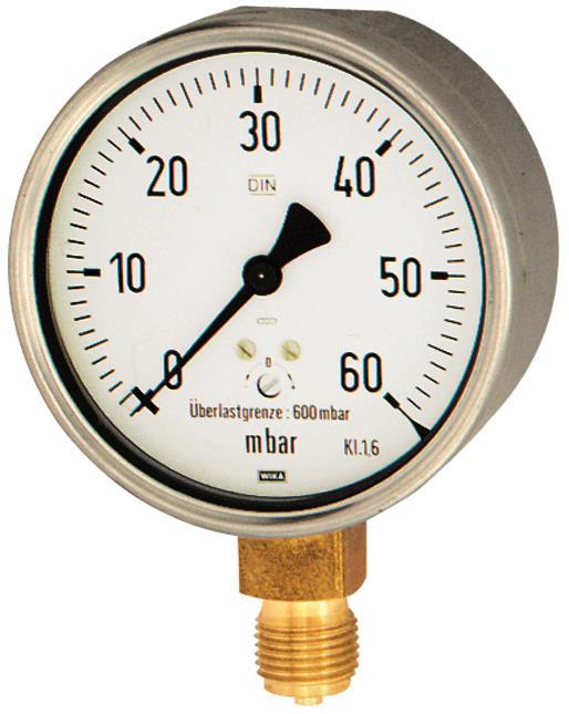 Manometer Druckluft senkrecht Hydraulik Luft Öl Φ50mm G 1/4" 0-15 PSI/ 0-1 Bar